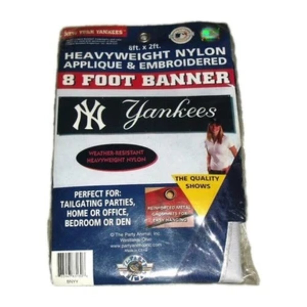 New York Yankees 8 ft. X 2 ft. Embroidered Wall Tailgate Banner New Mlb Baseball